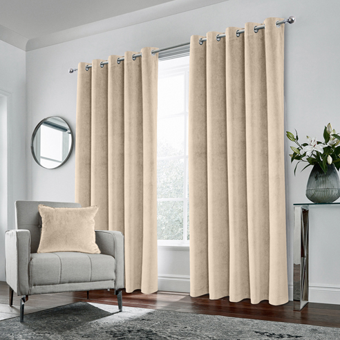 Hampton (Blackout) Eyelet, Cream - Ready Made Curtains - Image 3